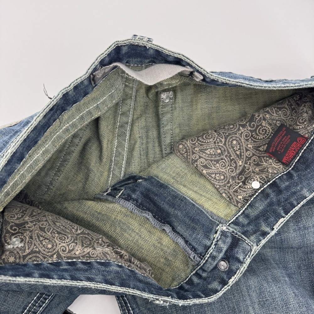 Rock & Roll Denim Jeans Mens 36x30 Blue Pistol Regular Fit Stackable Bootcut - Picture 10 of 16